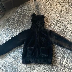 H&M Fuzzy Black Zip Up Coat